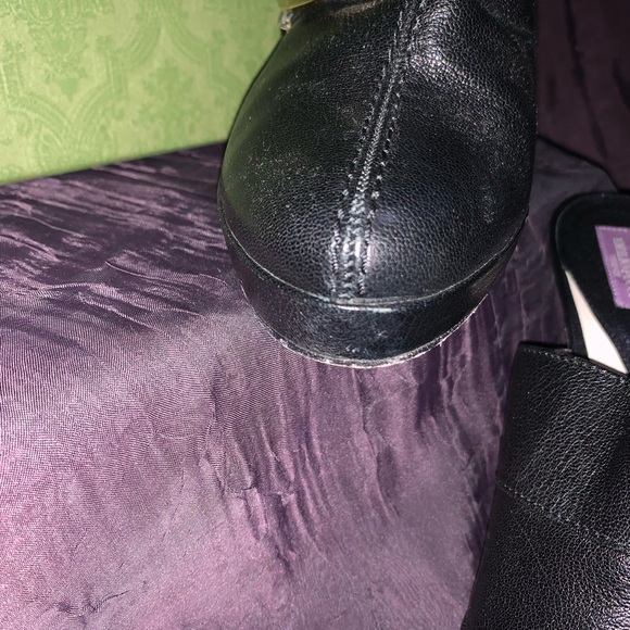 “DONATED” Emilio Pucci, Black Leather Platform High Heeled Mules, Sz 40, EUC - Picture 7 of 12